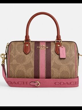 COACH Rowan Satchel Bag With Signature Canvas Strap (Style CH322)
